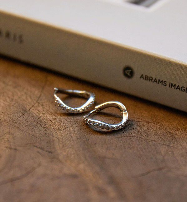 UNITED ARROWS green label relaxing「【WEB限定】パヴェ フープピアス」|ピアス|SILVER