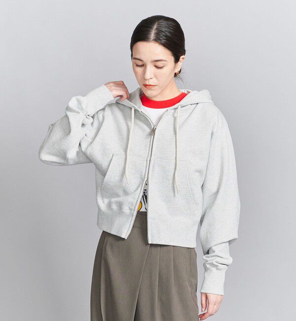 BEAUTY&YOUTH UNITED ARROWS「コットン ショートフロントジップパーカー」|カーディガン|