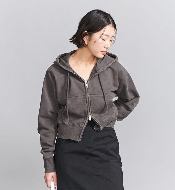 BEAUTY&YOUTH UNITED ARROWS「コットン ショートフロントジップパーカー」|カーディガン|