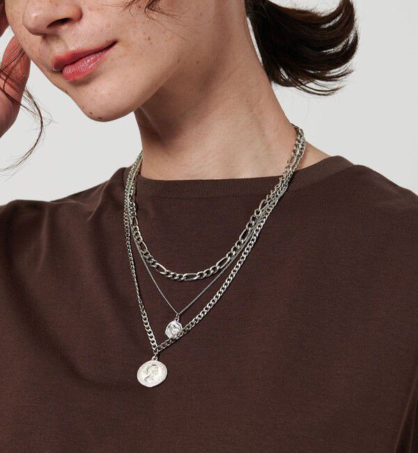 BEAUTY&YOUTH UNITED ARROWS「ミックスチェーン コインネックレス-3WAY-」|ネックレス|SILVER
