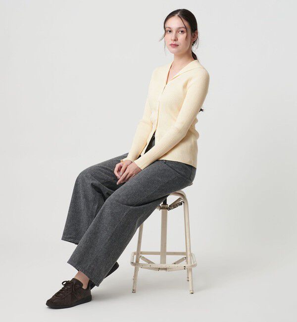 BEAUTY&YOUTH UNITED ARROWS「コットンカシミヤ リブセーラーカラー カーディガン ウォッシャブル」|カーディガン|