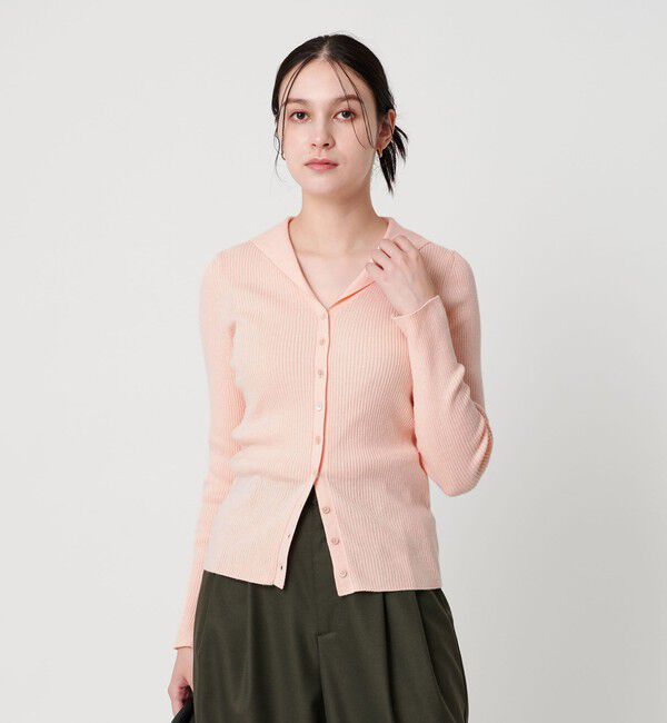 BEAUTY&YOUTH UNITED ARROWS「コットンカシミヤ リブセーラーカラー カーディガン ウォッシャブル」|カーディガン|LT.PINK