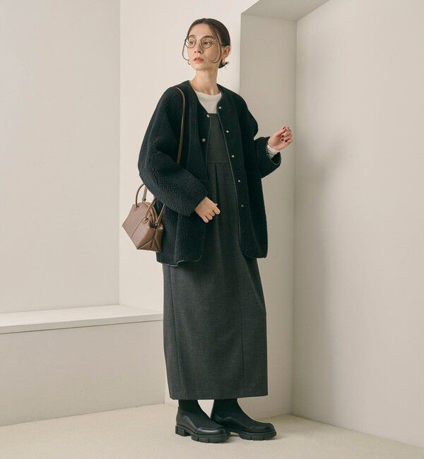 BEAUTY&YOUTH UNITED ARROWS「ニット レザーライク ブーツ 撥水/晴雨兼用」|ショートブーツ|