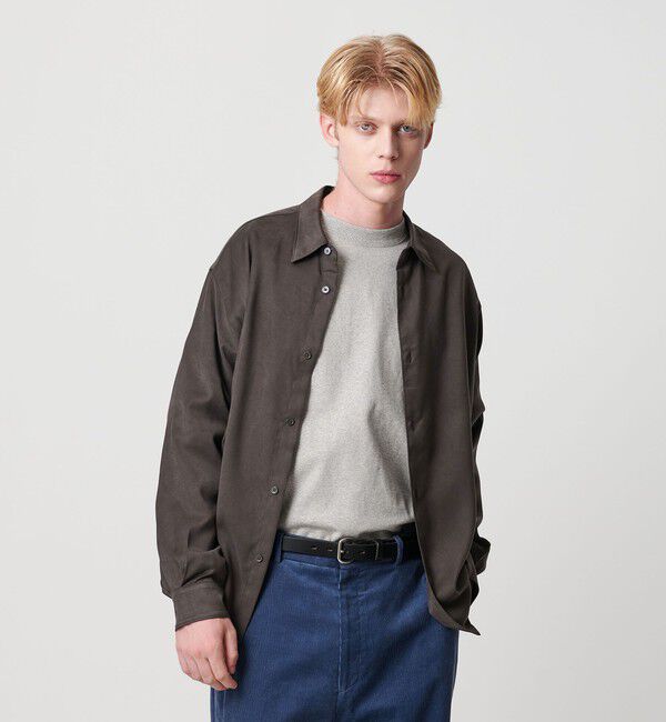 BEAUTY&YOUTH UNITED ARROWS「スエード タッチ レギュラー シャツ FORM型」|シャツ・ブラウス|DK.GRAY
