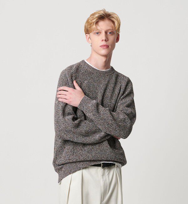 BEAUTY&YOUTH UNITED ARROWS「クリスプ アゼ スリーク クルーネック ニット」|ニット・セーター|