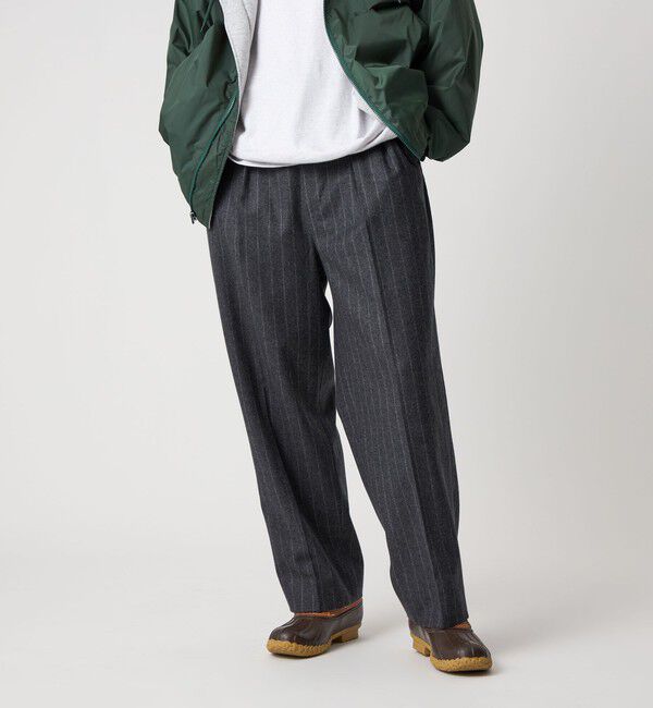 STEVEN ALAN「＜Steven Alan＞ ウール フラノ インツープリーツ ドレス トラウザーズ」|スラックス|