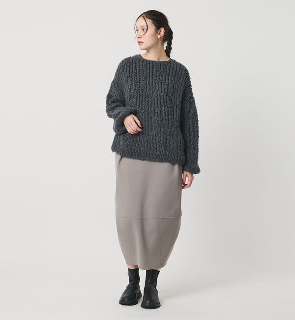 BEAUTY&YOUTH UNITED ARROWS「【WEB限定】ポリエステル コクーンニットスカート ウォッシャブル」|スカート|MD.GRAY