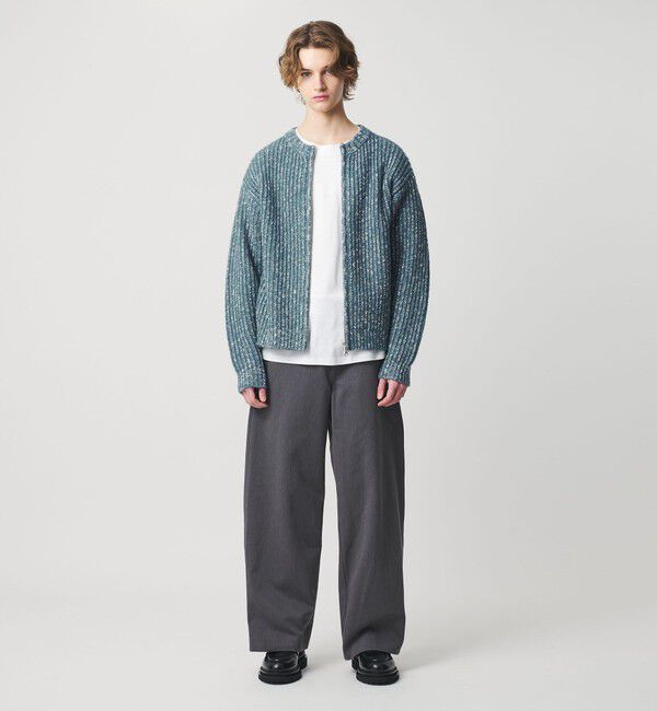 MONKEY TIME「スラブ クルーネック ジップ カーディガン」|カーディガン|