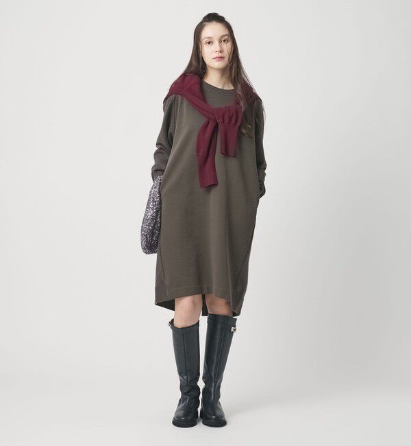 BEAUTY&YOUTH UNITED ARROWS「【WEB限定】スウェット&times;ニット コンビワンピース ウォッシャブル」|ワンピース|