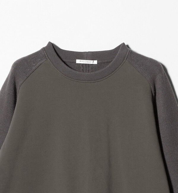 BEAUTY&YOUTH UNITED ARROWS「【WEB限定】スウェット&times;ニット コンビワンピース ウォッシャブル」|ワンピース|