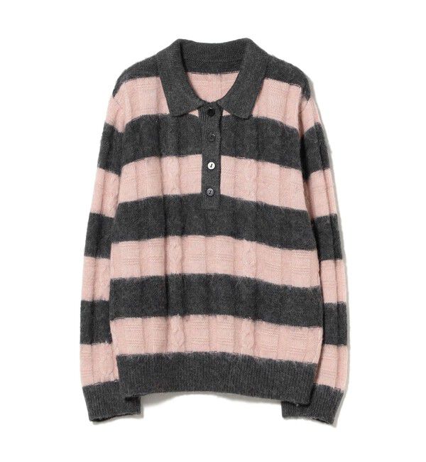 Ray BEAMS 「ワイド ボーダー ポロ ニット」|ニット・セーター|