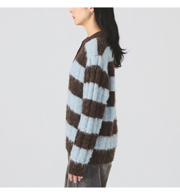 Ray BEAMS 「ワイド ボーダー ポロ ニット」|ニット・セーター|