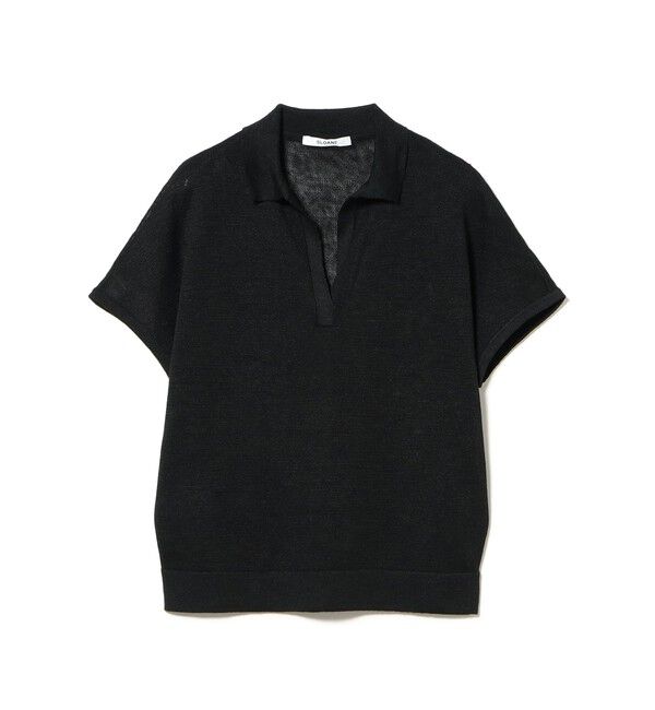 Demi-Luxe BEAMS 「SLOANE / 10ゲージ スキッパー ハーフスリーブ ニット」|ニット・セーター|BLACK