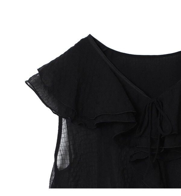 Ray BEAMS 「ラッフルカラー ノースリーブ ブラウス」|シャツ・ブラウス|