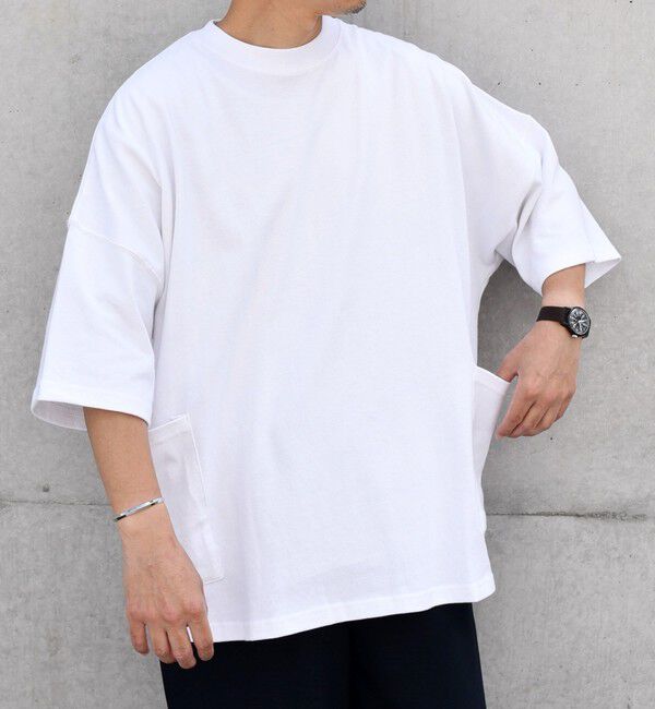 SHIPS any「SHIPS any: COTTON USA ドルマン サイド ポケット Tシャツ 24SS◇」|Tシャツ・カットソー|