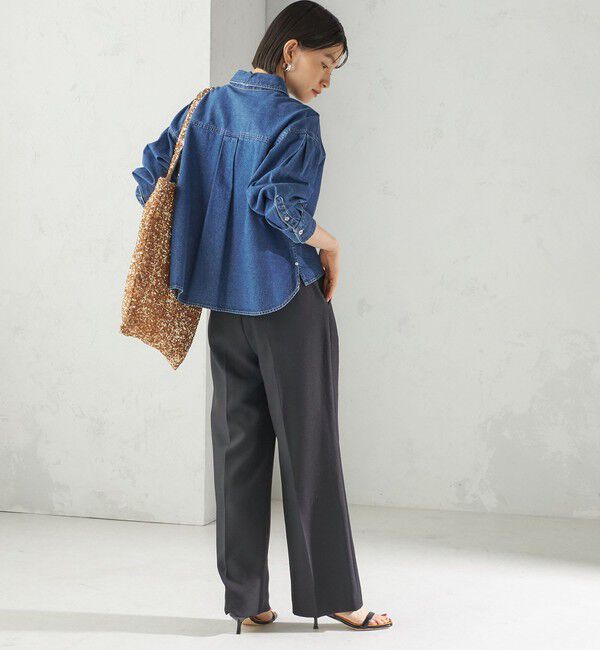 SHIPS for women「〈洗濯機可能〉ショート丈 デニム シャツ」|シャツ・ブラウス|