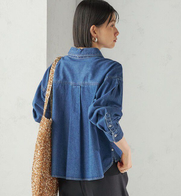 SHIPS for women「〈洗濯機可能〉ショート丈 デニム シャツ」|シャツ・ブラウス|