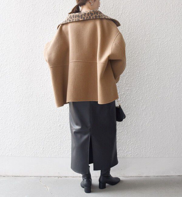 SHIPS any「【WEB限定】SHIPS any: リバー スタンドカラー ポンチョ ショート コート」|その他|