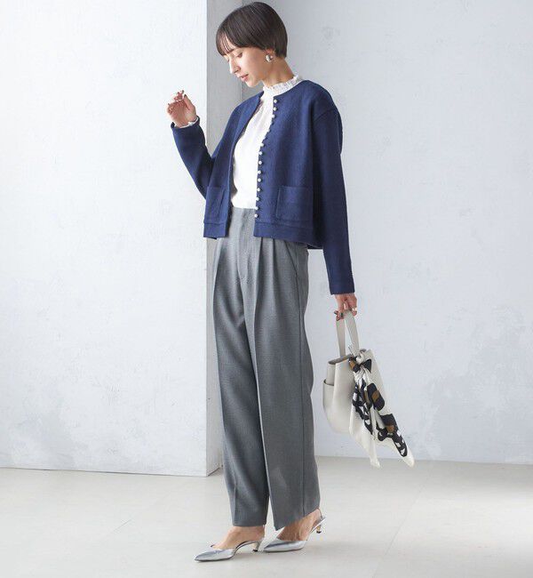 SHIPS for women「〈手洗い可能〉パール モチーフ ボタン ジャッカル カーディガン」|カーディガン|