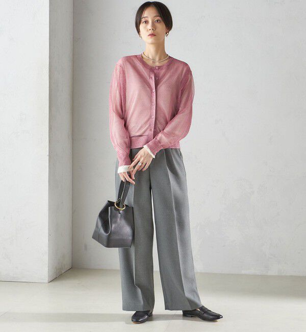 SHIPS for women「〈手洗い可能〉イタリーヤーン ラメ ショート カーディガン」|カーディガン|