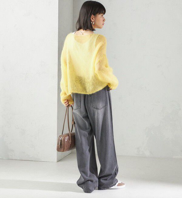 SHIPS for women「〈洗濯機可能〉ドロスト イージー デニム パンツ(ダークグレー)」|デニム|