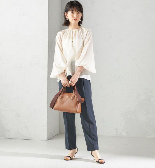 SHIPS for women「〈手洗い可能〉シアー バンブー ギャザー ブラウス」|シャツ・ブラウス|