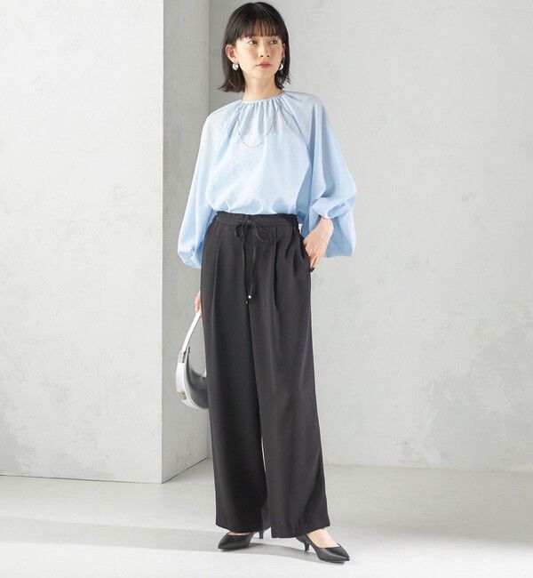 SHIPS for women「〈手洗い可能〉シアー バンブー ギャザー ブラウス」|シャツ・ブラウス|