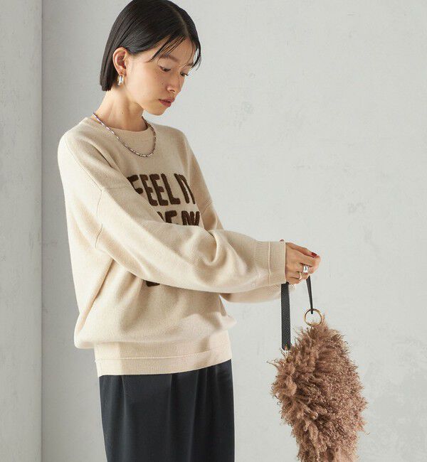 SHIPS for women「【WEB限定】〈手洗い可能〉サガラ 刺繍 ロゴ ニット プルオーバー」|ニット・セーター|