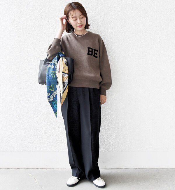 SHIPS for women「【WEB限定】〈手洗い可能〉サガラ 刺繍 ロゴ ニット プルオーバー」|ニット・セーター|