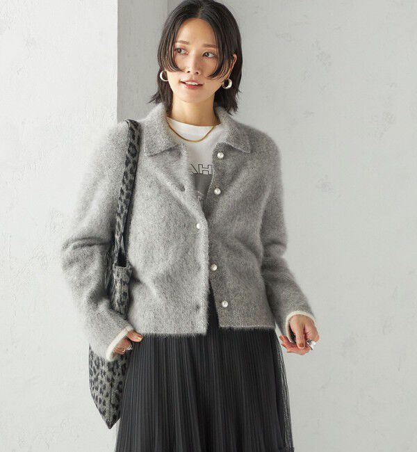 SHIPS for women「杢 フォックス カシミヤ ポロ ニット カーディガン」|カーディガン|