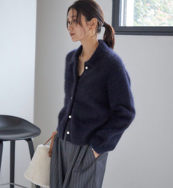 SHIPS for women「杢 フォックス カシミヤ ポロ ニット カーディガン」|カーディガン|