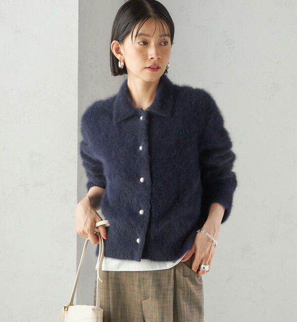 SHIPS for women「杢 フォックス カシミヤ ポロ ニット カーディガン」|カーディガン|