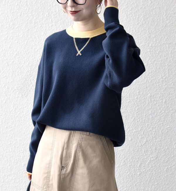 SHIPS any「SHIPS any:〈手洗い可能〉ダブルフェイス Vガゼット ニット プルオーバー」|ニット・セーター|