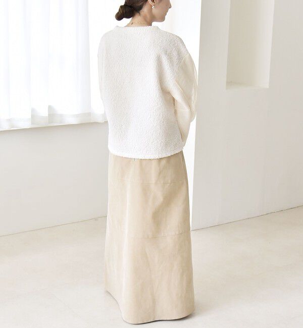 quaranciel「quaranciel:〈洗濯機可能〉ボア &times; チュール コンビ クルーネック プルオーバー」|プルオーバー|