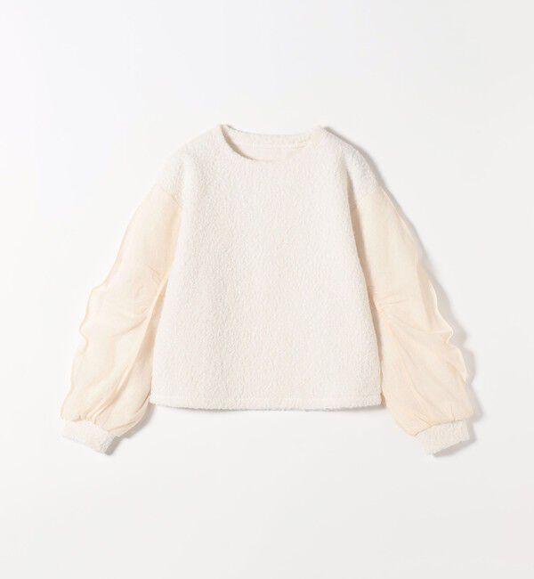 quaranciel「quaranciel:〈洗濯機可能〉ボア &times; チュール コンビ クルーネック プルオーバー」|プルオーバー|