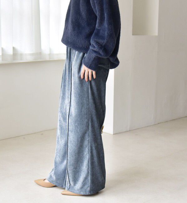 quaranciel「quaranciel:〈洗濯機可能〉ポリエステル ベロア ピンタック イージー ワイド パンツ」|その他|