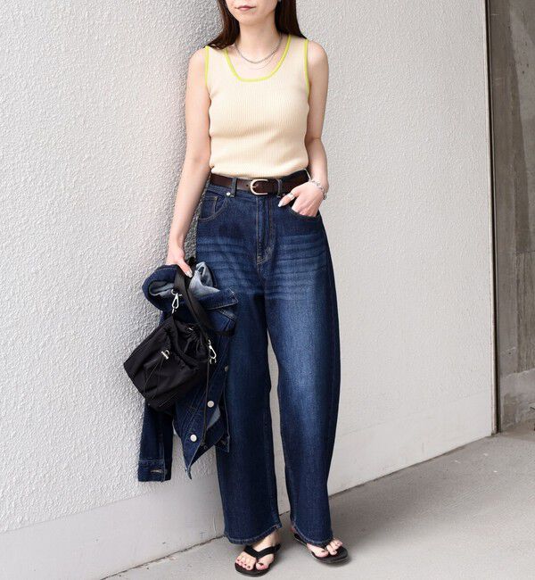 SHIPS Colors 「《予約》SHIPS Colors:〈手洗い可能〉配色 ニット リブ タンクトップ◆」|タンクトップ|