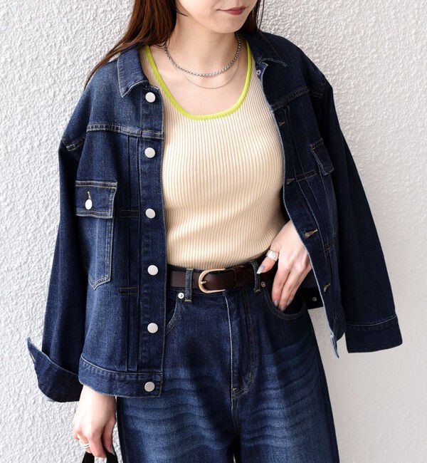 SHIPS Colors 「《予約》SHIPS Colors:〈手洗い可能〉配色 ニット リブ タンクトップ◆」|タンクトップ|