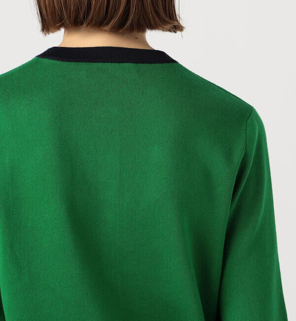 CABaN「コットンカシミヤ バイカラークルーネックカーディガン」|カーディガン|