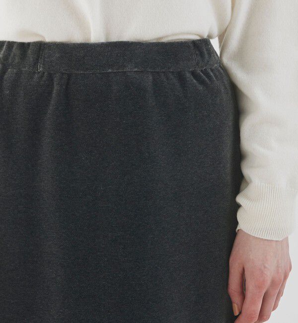 GALERIE VIE「コットンベロア サイドスリットマキシスカート」|タイト|