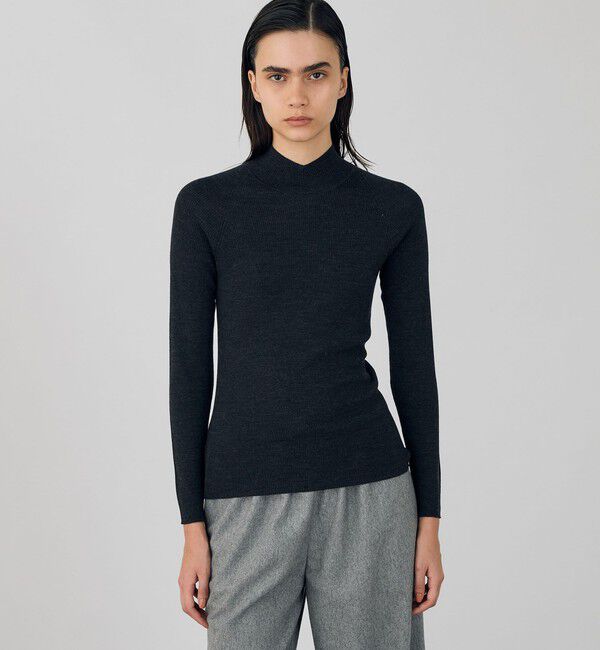 DES PRES「ウーステッドウールリブ Vラインハイネックプルオーバー」|ニット・セーター|