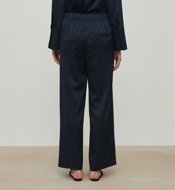 DES PRES「サテンジョーゼット タックワイドパンツ」|スラックス|