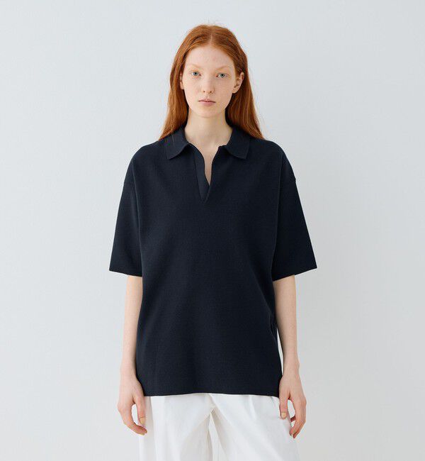 GALERIE VIE「ミラノリブ ビッグポロプルオーバーニット」|ニット・セーター|