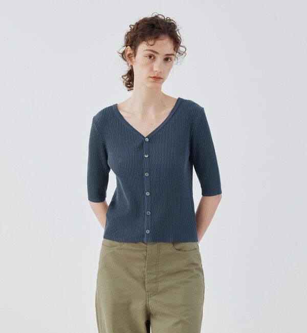 GALERIE VIE「ギザコットンリブ Vネックカーディガン」|カーディガン|