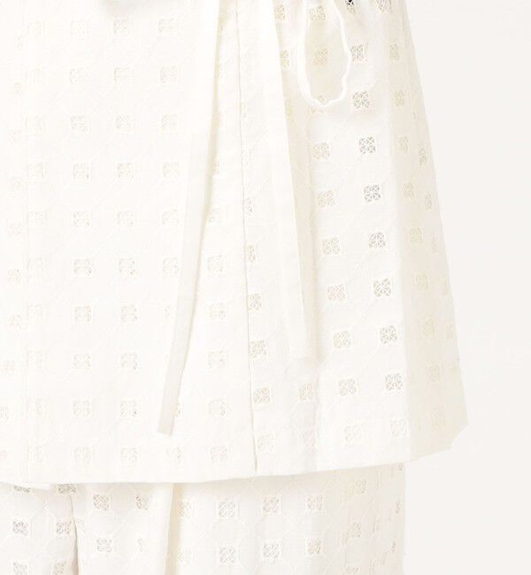 Ballsey「コットンエンブロイダリー Vカラージャケット」|ノーカラージャケット|