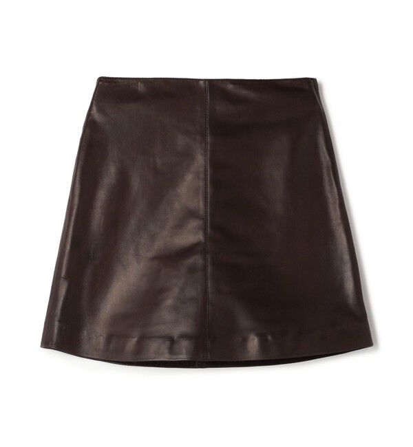 TOMORROWLAND collection「ベジタブルレザー トラペーズミニスカート」|台形|49 ダークブラウン