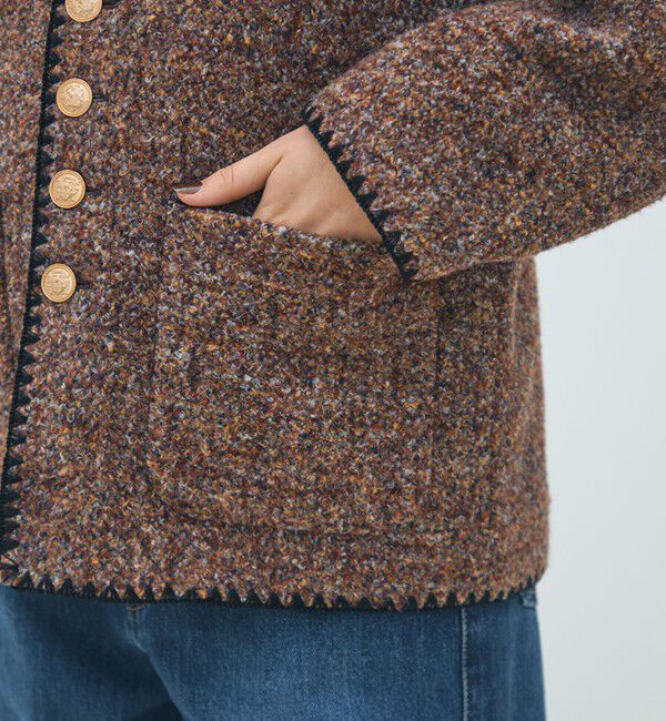 MACPHEE「スライバージャージー Vカラージャケット」|ノーカラージャケット|