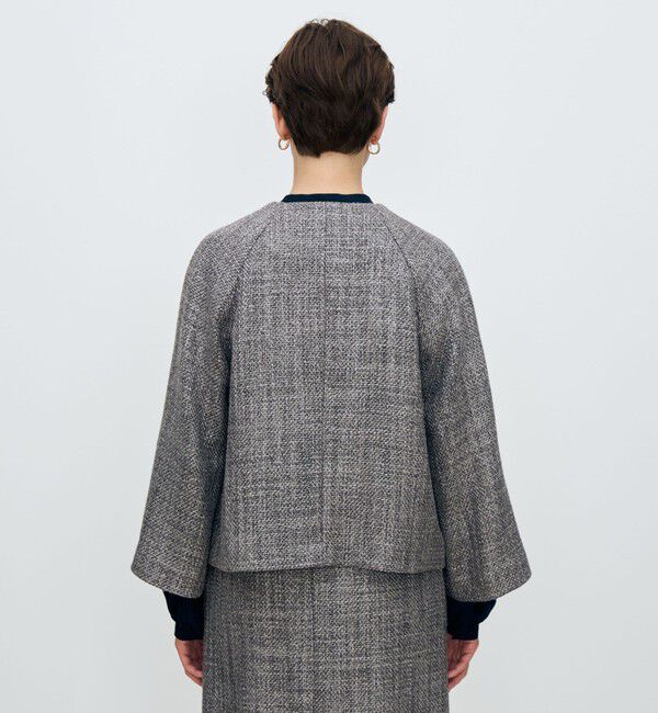 TOMORROWLAND collection「ロービングツイード Aラインジャケット」|ノーカラージャケット|
