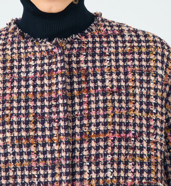 Ballsey「フィルムヤーンツイード コクーンコート」|ノーカラーコート|