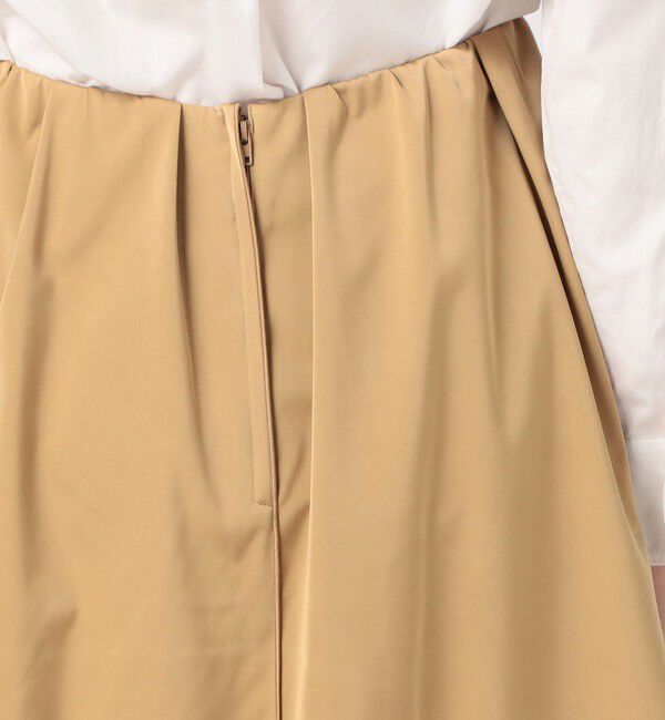 MACPHEE「ダブルサテン タックギャザーフレアスカート」|フレア|